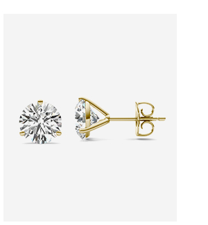 Round Brilliant Three-Prong Martini Stud