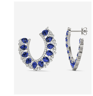 Sapphire Azalea Open Hoop Earrings