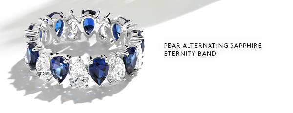 Pear Alternating Sapphire Eternity Band