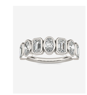 Oval And Emerald Bezel Ring