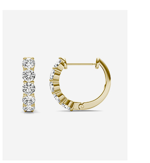 Five-Stone Mini Hoop Earrings