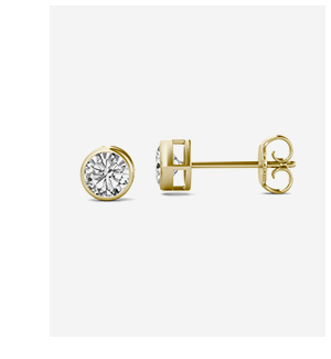 Round Brilliant Bezel Stud