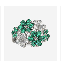 Viola Emerald Cluster Ring