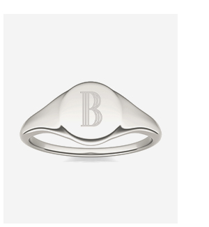Signature Round Initial Signet Ring