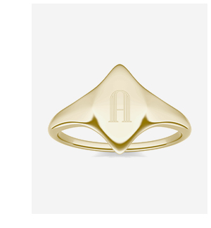 Signature Marquise Initial Signet Ring