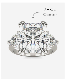Radiant Claw Prong Trillion Three-Stone Exotic Engagement Ring