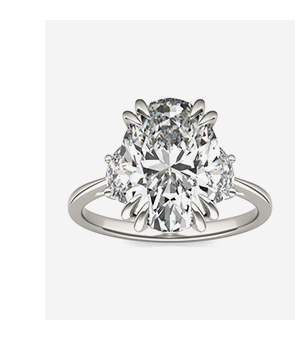 Oval Solstice Three-Stone Engagement Ring