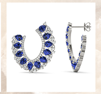 Sapphire Azalea Open Hoop Earrings