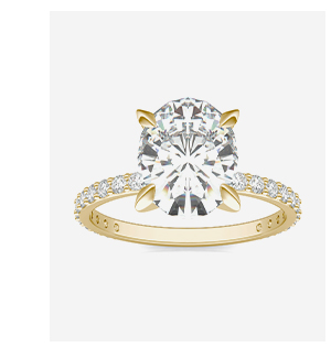 Oval Martini Accented Engagement Ring
