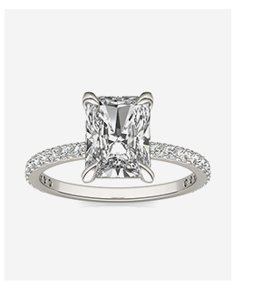 Radiant Martini Accented Engagement Ring