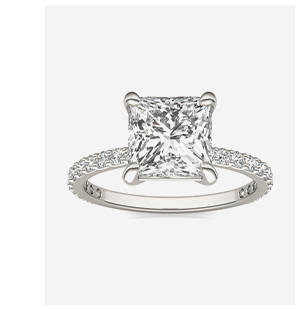 Princess Martini Accented Engagement Ring