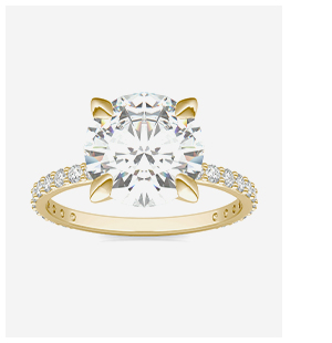 Round Brilliant Martini Accented Engagement Ring
