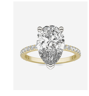 Pear Martini Accented Engagement Ring