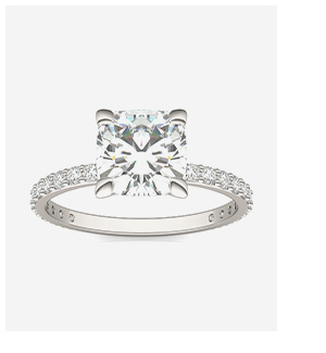 Cushion Martini Accented Engagement Ring