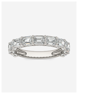 East-West Pavé Basket Anniversary Band