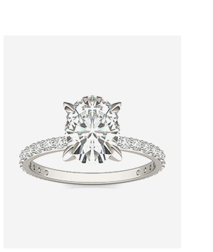 Oval Martini Accented Engagement Ring