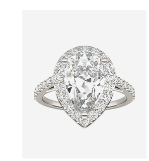 Pear Joy Halo Engagement Ring