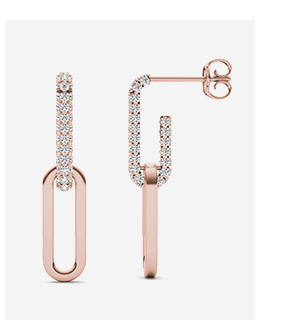 Pavé Paperclip Drop Earrings (5/8 Ct. Tw.)
