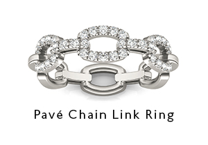 Pavé Chain Link Ring