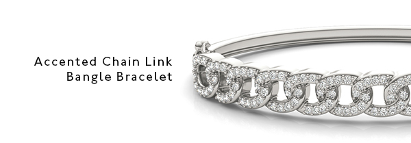 Accented Chain Link Bangle Bracelet
