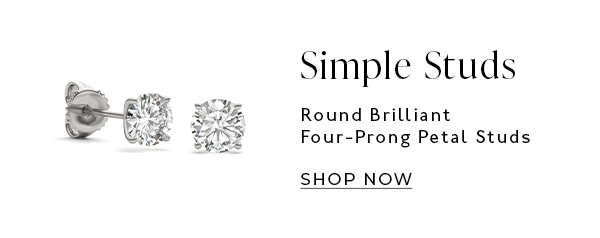 Round Brilliant Four-Prong Petal Studs