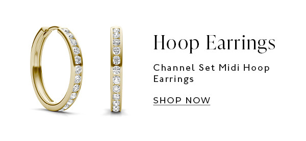 Channel Set Midi Hoop Earrings