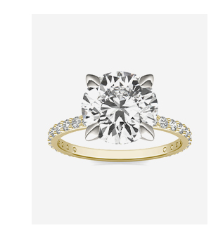 Round Brilliant Martini Accented Engagement Ring