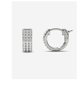 Three Row Huggie Hoop Earrings
