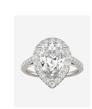 Pear Joy Halo Engagement Ring