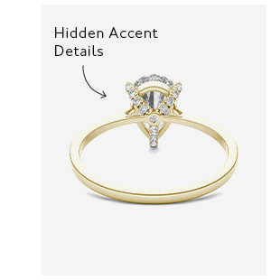 Pear Claw Prong Hidden Detail Engagement Ring
