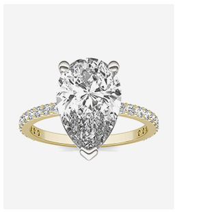 Pear Martini Accented Engagement Ring