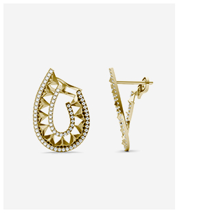 Duo Teardrop Ouro Hoop Earrings