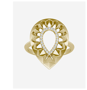 Solo Teardrop Ouro Statement Ring