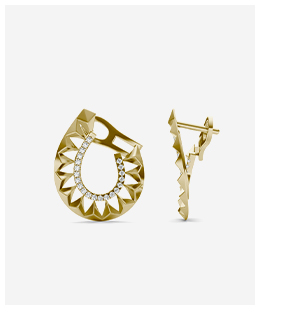 Solo Teardrop Ouro Hoop Earrings