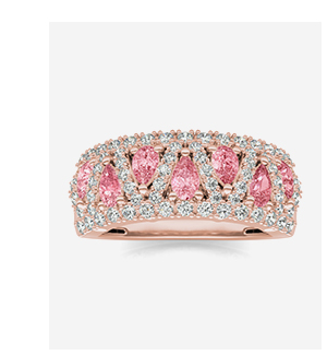 Fancy Pink Liv Pear Ring