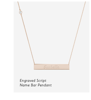 Engraved Script Name Bar Pendant
