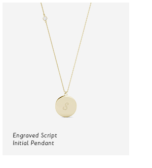 Engraved Script Initial Pendant