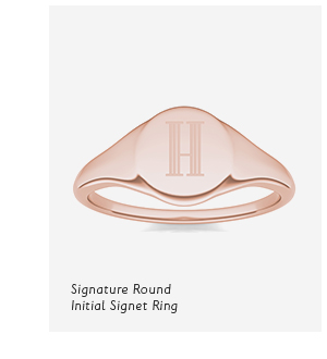 Signature Round Initial Signet Ring