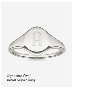 Signature Oval Initial Signet Ring