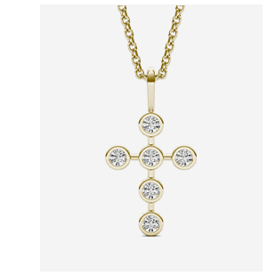 Bezel Cross Pendant
