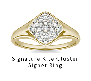 Signature Kite Cluster Signet Ring