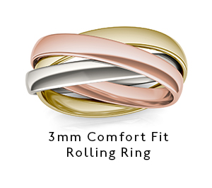 Comfort Fit Rolling Ring 3mm