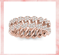 Pavé Curb Link Ring
