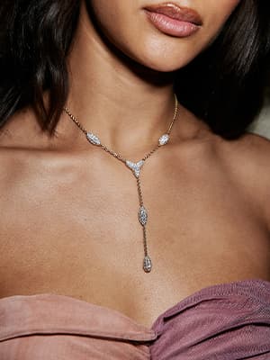 Pavé Couture Lariat Necklace