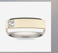 Asymmetrical Princess Signature Ring