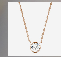 Round Hearts & Arrows Signature Bezel Necklace
