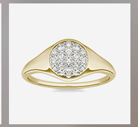 Signature Round Cluster Signet Ring