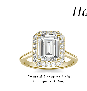 Emerald Signature Halo Engagement Ring