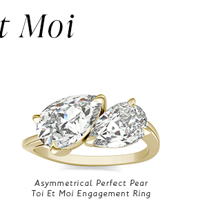 Asymmetrical Perfect Pear Engagement Ring