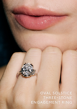 Oval Solstice Three-Stone Engagement Ring
